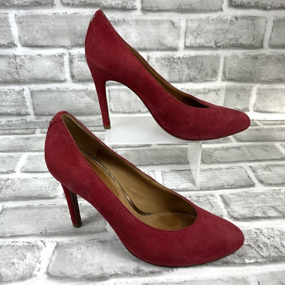Coach Urban Women's Size 6 Red Suede Classic Pump Heels - Picture 5 of 15